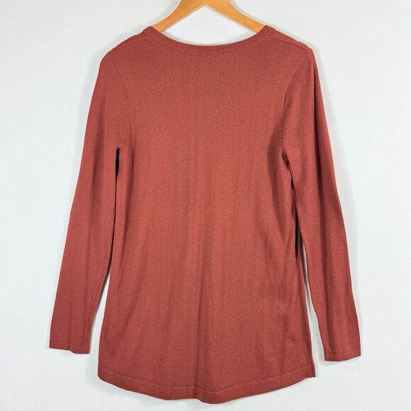 J. Jill Natural Brown V-Neck Fine Knit Pullover Comfy Sweater Women's Size XS - Picture 4 of 6